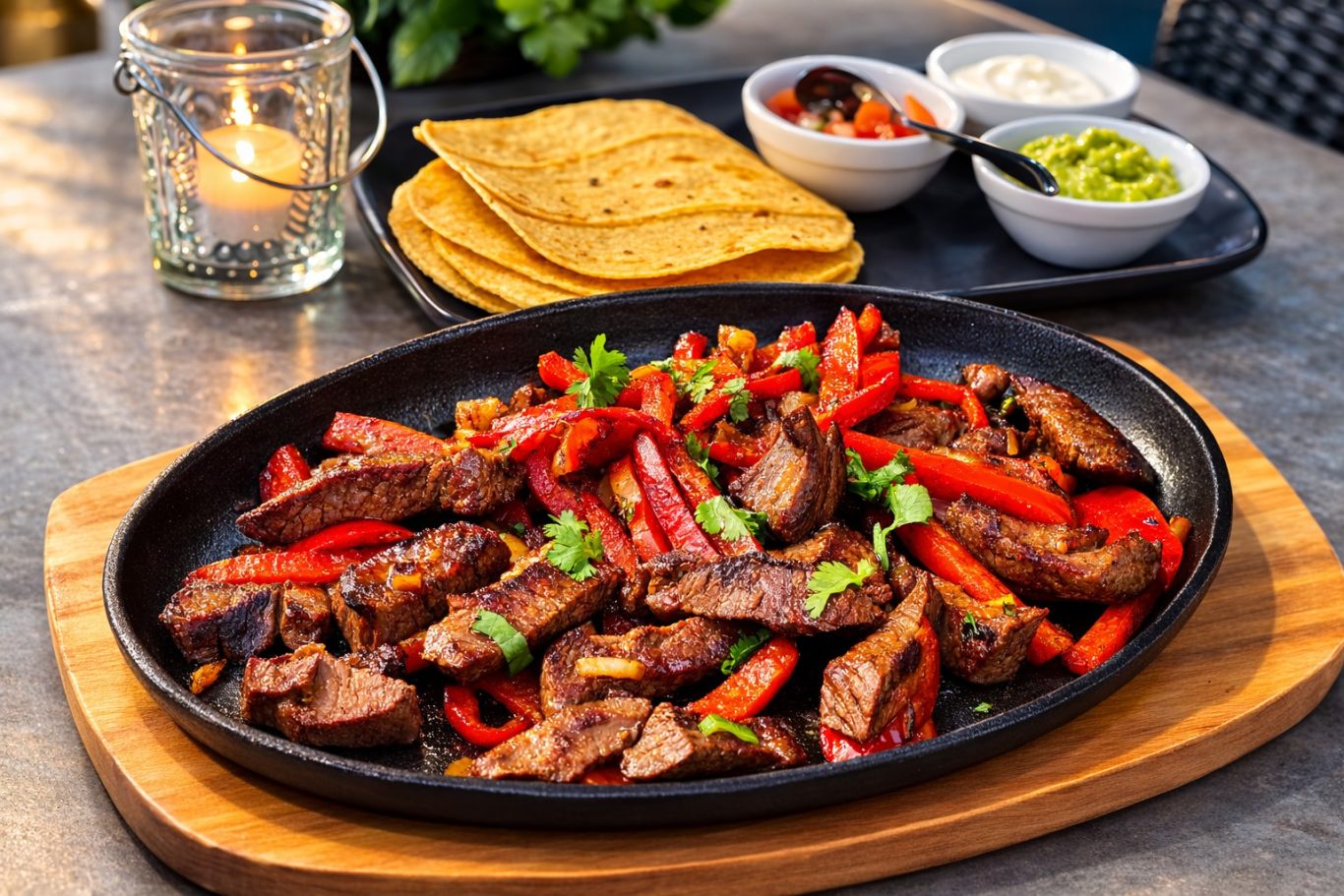 Fajitas-Pfanne mit Rind